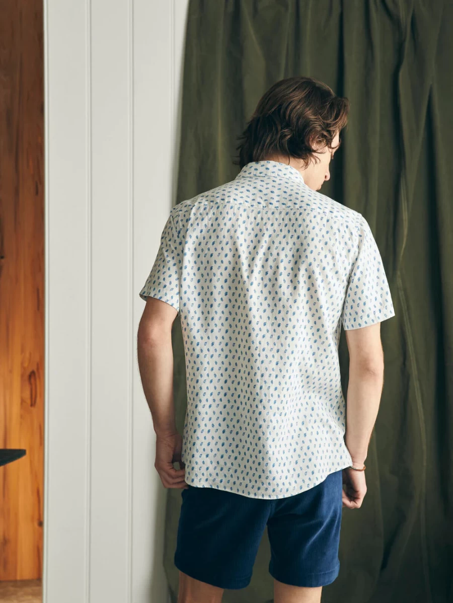 Faherty Men's Lightweight Short Sleeve Breeze Shirt - Breathable Summer Casual Button-Up