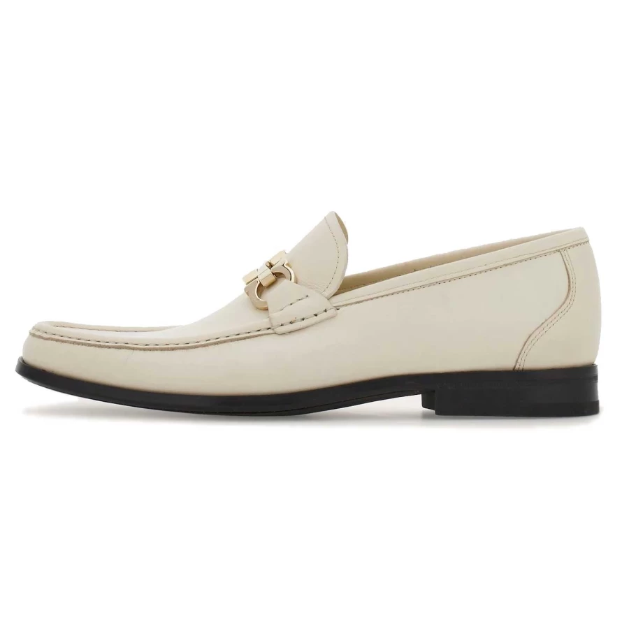 Ferragamo Grandioso 2 Gancini Bit Loafers for Men - Classic Leather Slip-On Shoes with Iconic Metal Detail