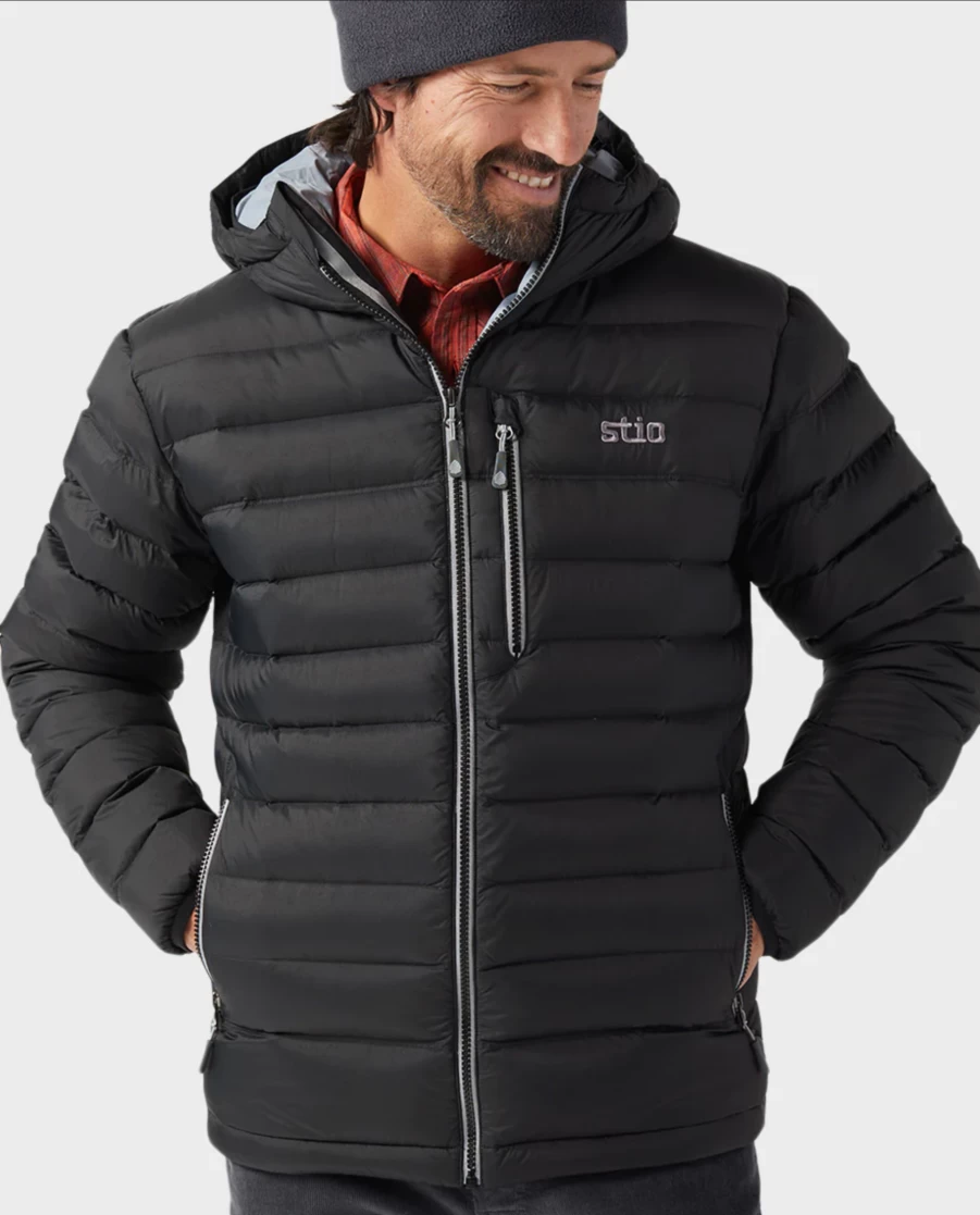 Stio Men's Hometown Down Hooded Jacket - Lightweight Insulated Winter Coat for Outdoor Activities