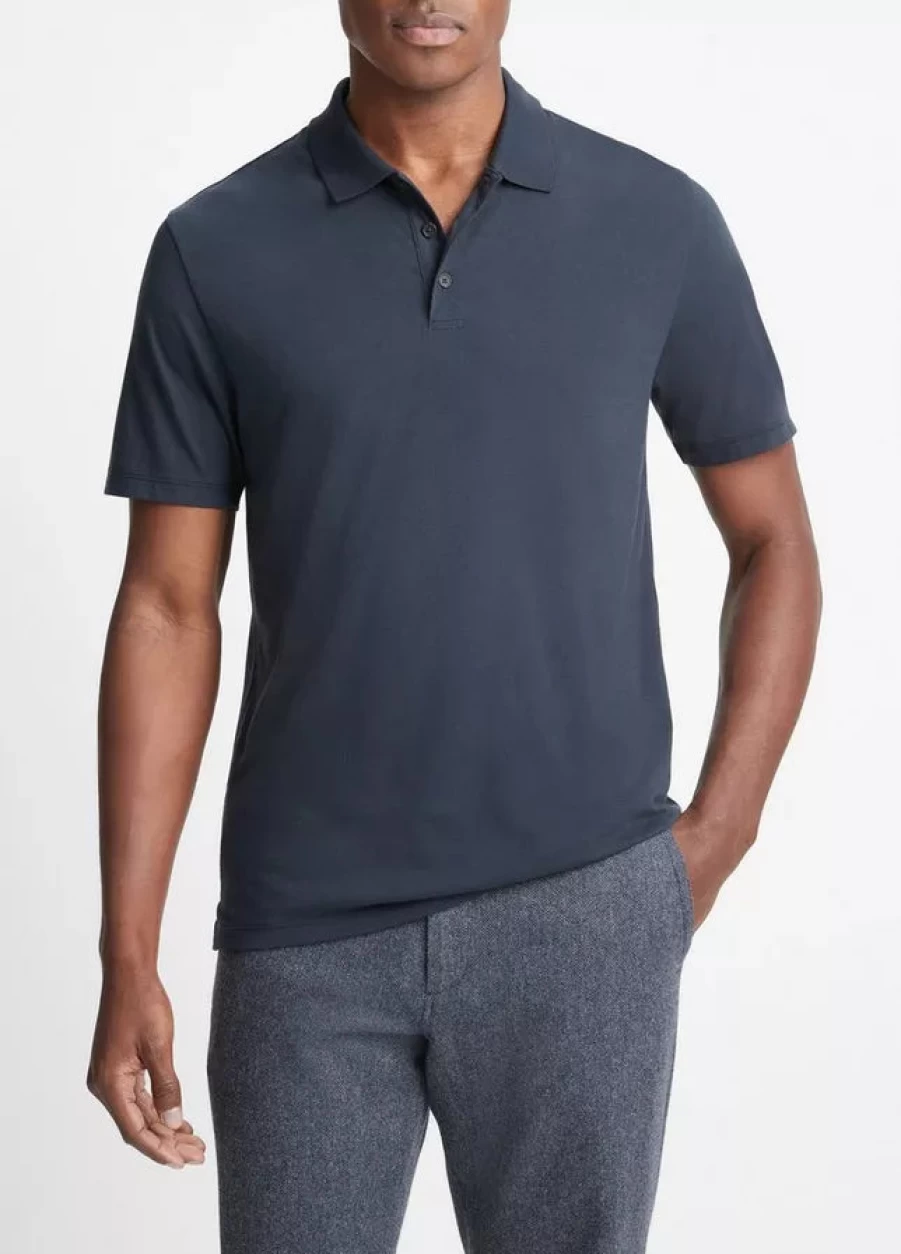 Vince Men's Premium Pima Cotton Short Sleeve Polo Shirt