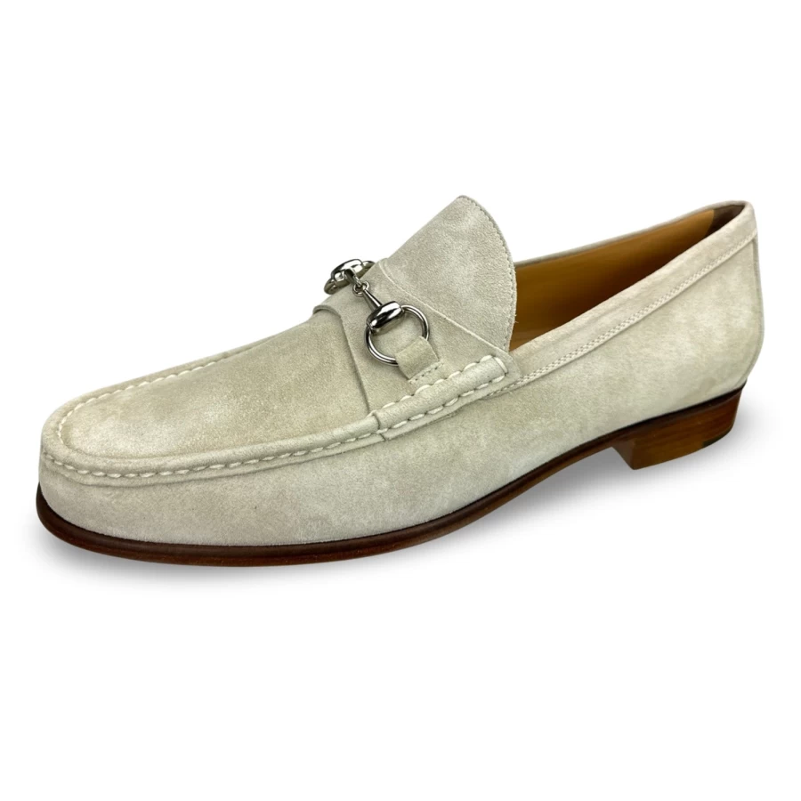 Peter Huber Beige Horsebit Loafers - Classic Ring Detail Slip-On Shoes for Men & Women