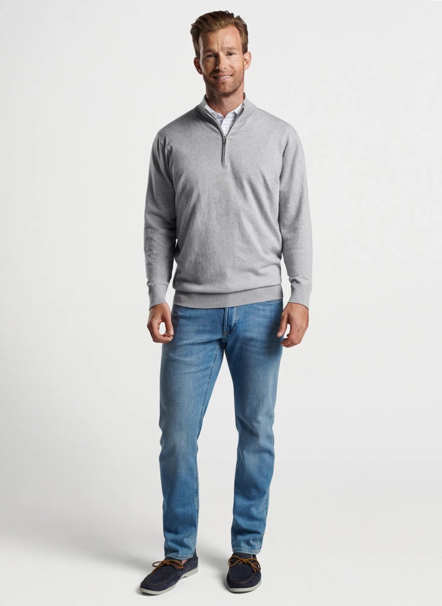 Peter Millar Men's Whitaker Quarter-Zip Sweater - Premium Cotton Blend Pullover for Men
