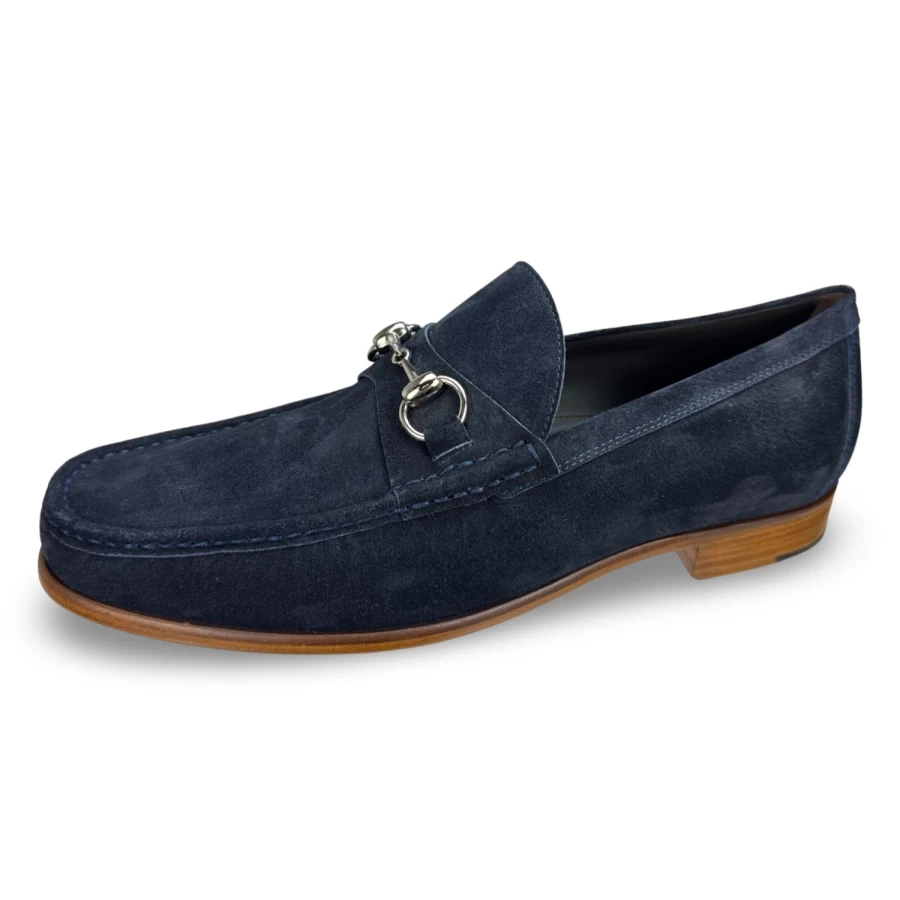 Peter Huber Blue Horsebit Loafers - Classic Ring Detail Slip-On Shoes for Men