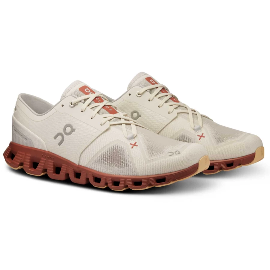 On Running Cloud X 3 Sneakers in Ice/Auburn - Lightweight Performance Running Shoes