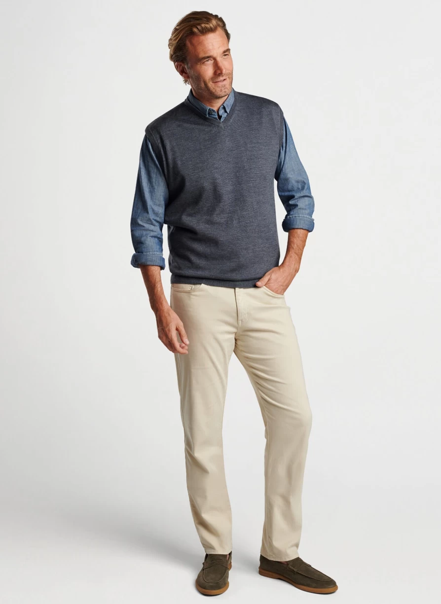 Peter Millar Autumn Crest V-Neck Vest for Men - Lightweight Sweater Vest