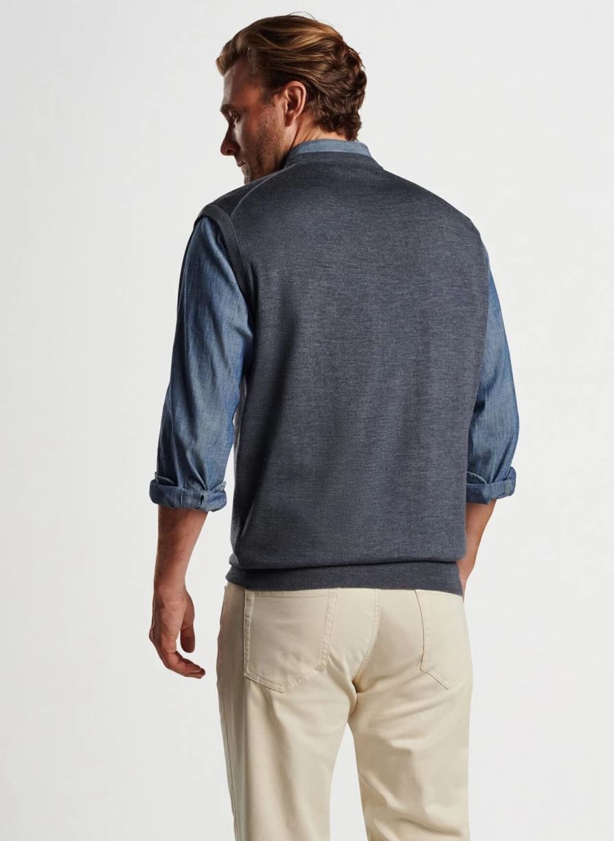 Peter Millar Autumn Crest V-Neck Vest for Men - Lightweight Sweater Vest
