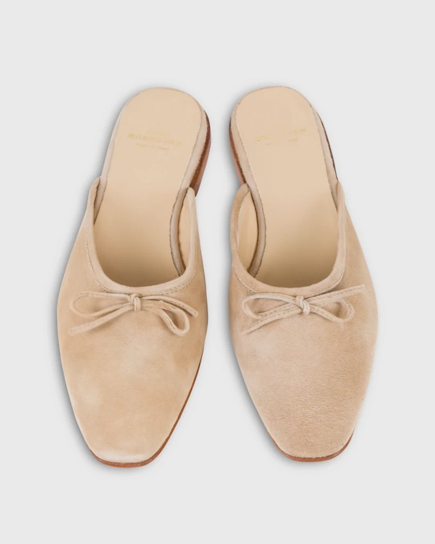 Ann Mashburn Joy Mule in Camel - Classic Leather Slip-On Loafers for Women