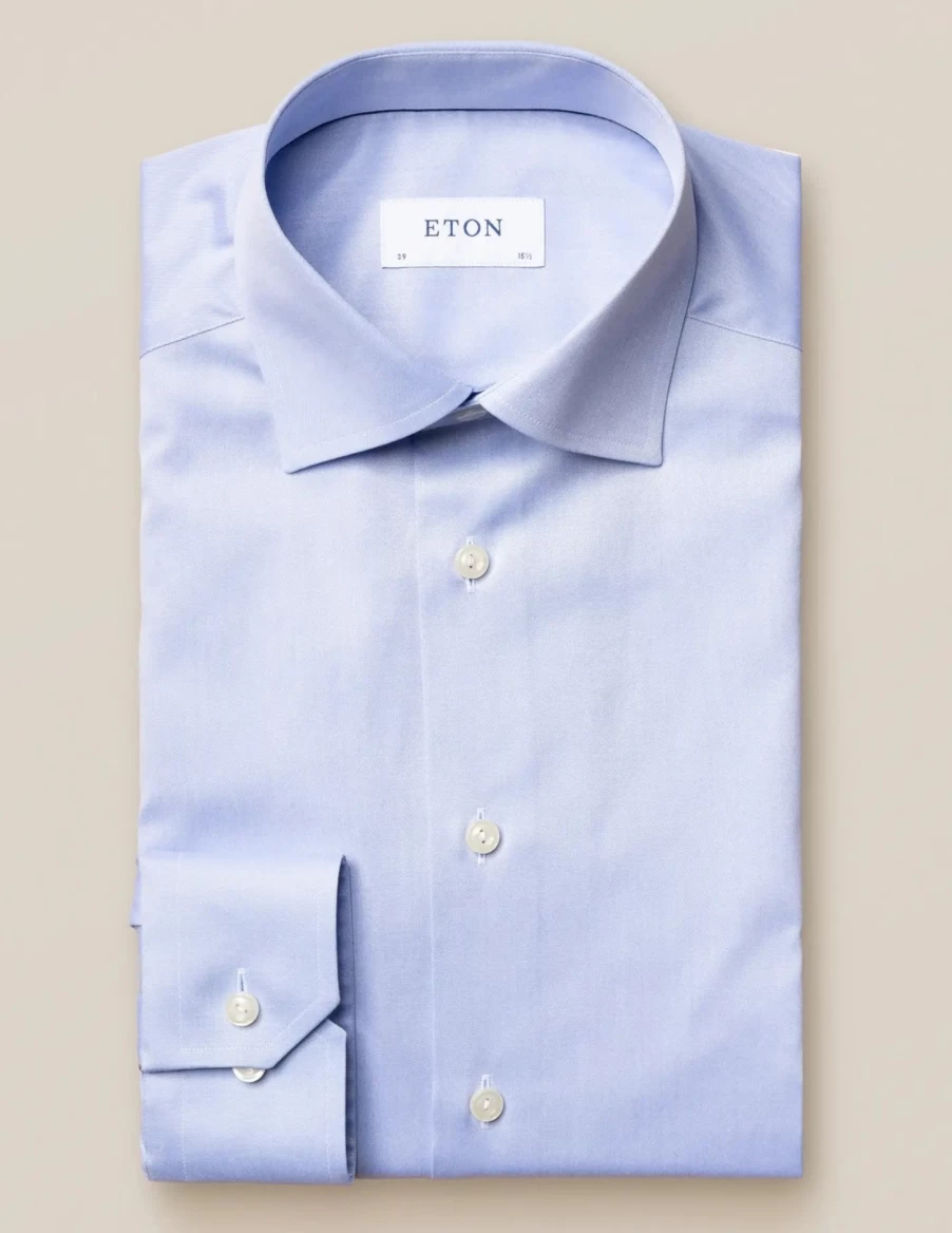 Eton Light Blue Signature Twill Slim Fit Dress Shirt