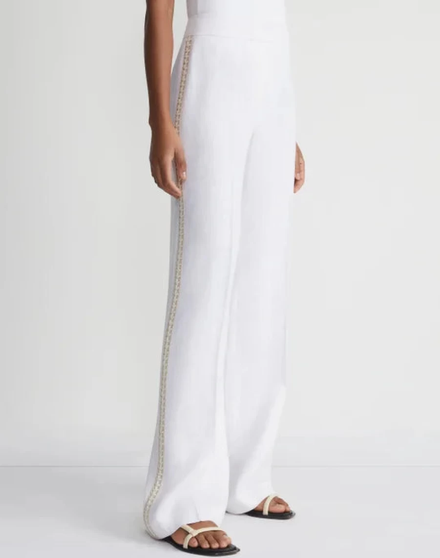 Lafayette 148 New York Sullivan White Crochet Detail Pants