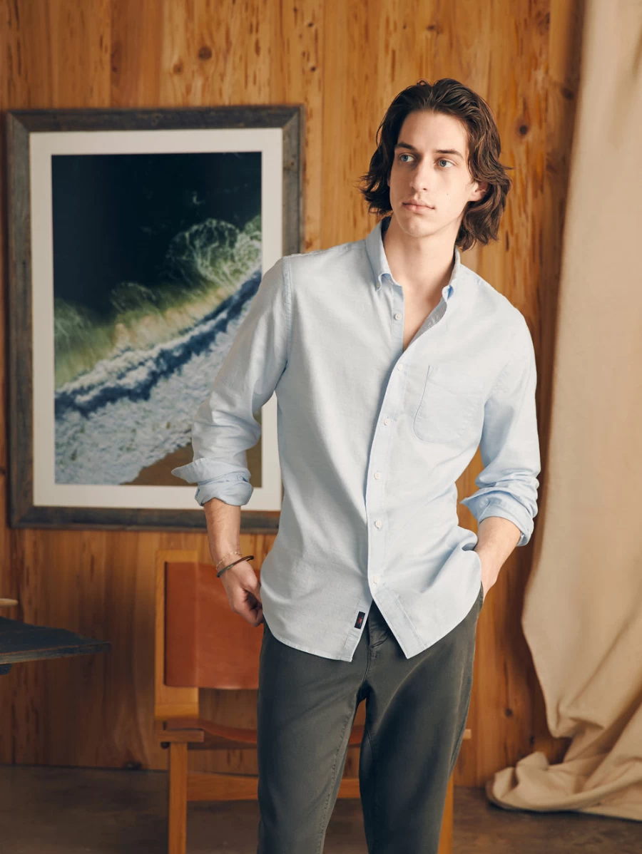 Faherty Men's Supima Cotton Oxford Shirt - Premium Comfort & Classic Fit