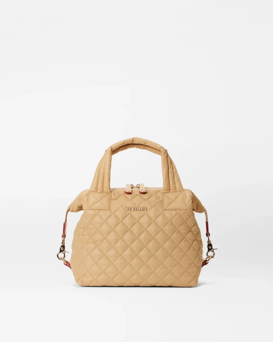 MZ Wallace Small Sutton Deluxe Bag in Camel | Premium Crossbody Handbag