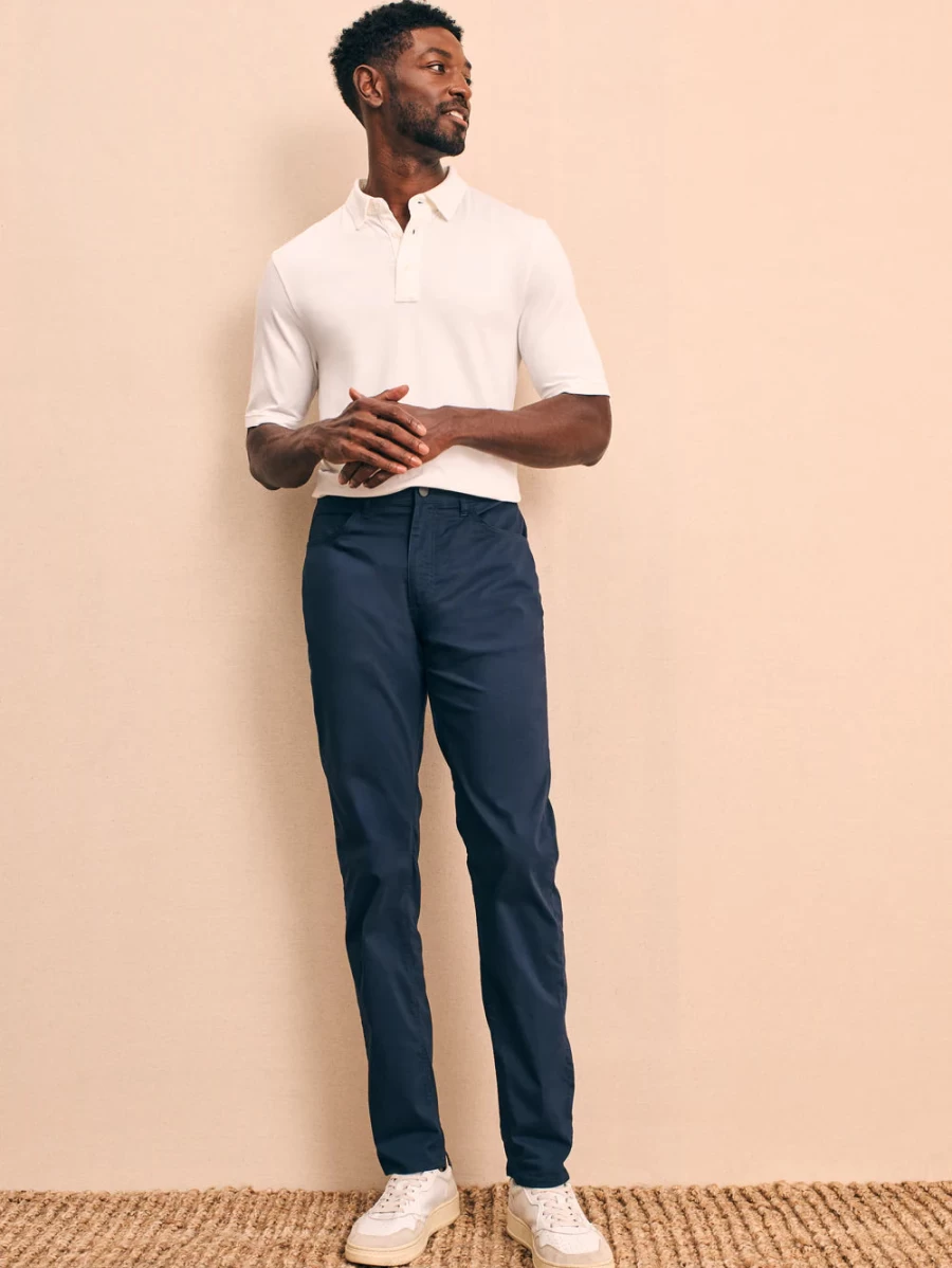 Faherty Men's Movement 5 Pocket Pant - Comfortable Stretch Travel Pants for Men