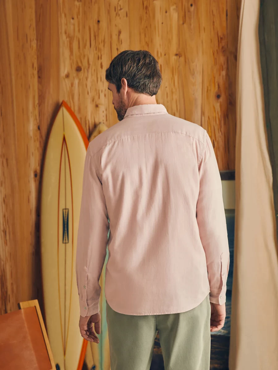 Faherty Men's Sunwashed Chambray Shirt - Lightweight Denim Button-Down for Casual Wear