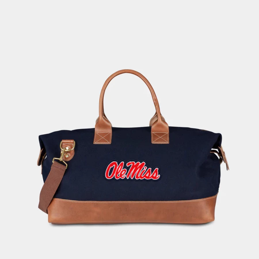 Heritage Gear Navy Ole Miss Weekender Travel Bag for Weekend Getaways