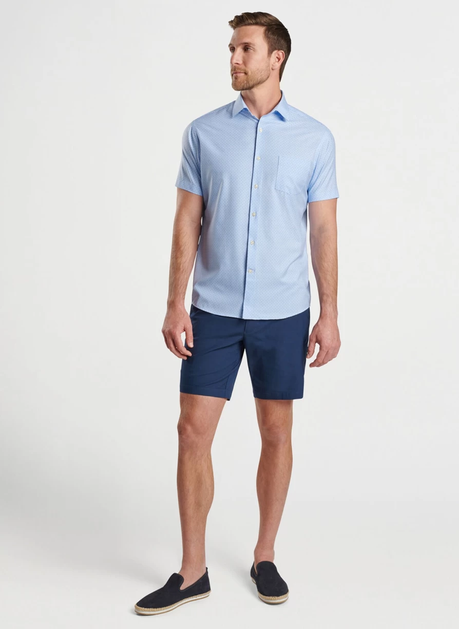 Peter Millar Maritime Geo Petals Performance Poplin Sport Shirt for Men