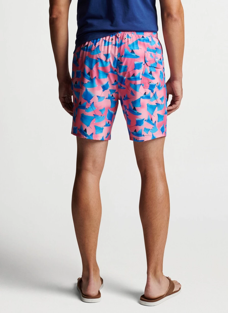 Peter Millar Men's Peppermint Swim Trunks - Catchin Rays Quick-Dry Beach Shorts