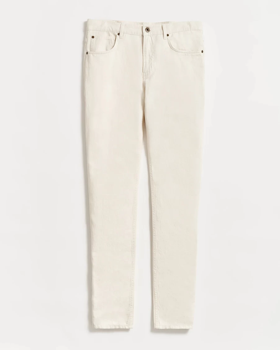 Billy Reid Men's Cotton Linen Relaxed Fit 5-Pocket Casual Trousers