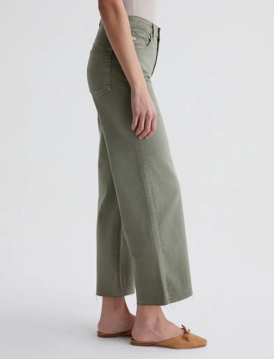 AG Jeans Saige Wide Leg Crop Pants in Sulfur Dried Parsley