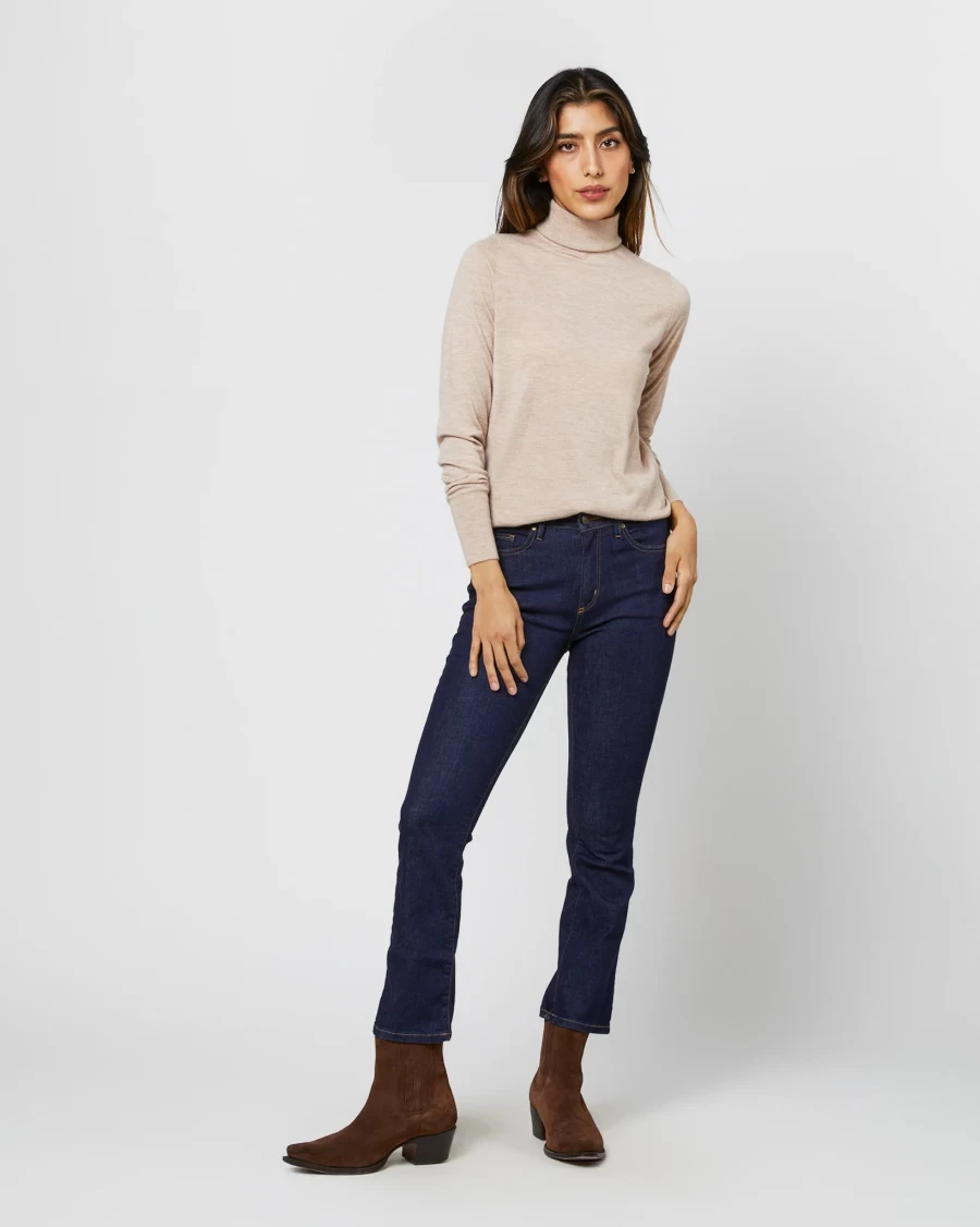 Ann Mashburn Alida Heather Oatmeal Turtleneck Sweater for Women