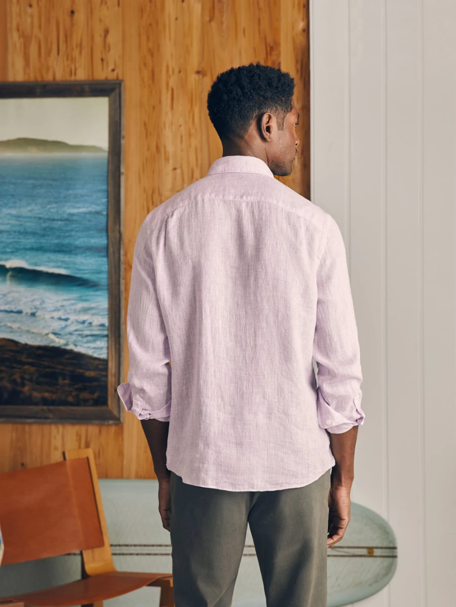 Faherty Men's Linen Laguna Shirt - Breathable Summer Casual Button-Up