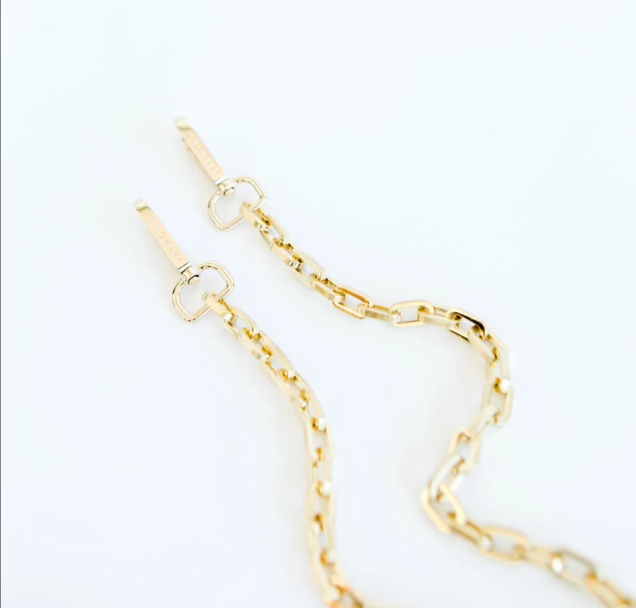 J. Lowery 14K Gold Detachable Chain Necklace - Adjustable Length Luxury Layering Chain