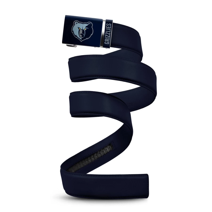 Mission Belt Grizzlies Deep Blue Leather Belt for Men - Stylish & Durable Ratchet Strap
