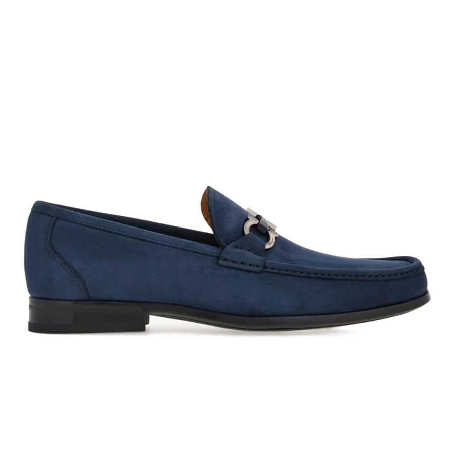 Ferragamo Grandioso Gancini Leather Loafers with Ornament Detail