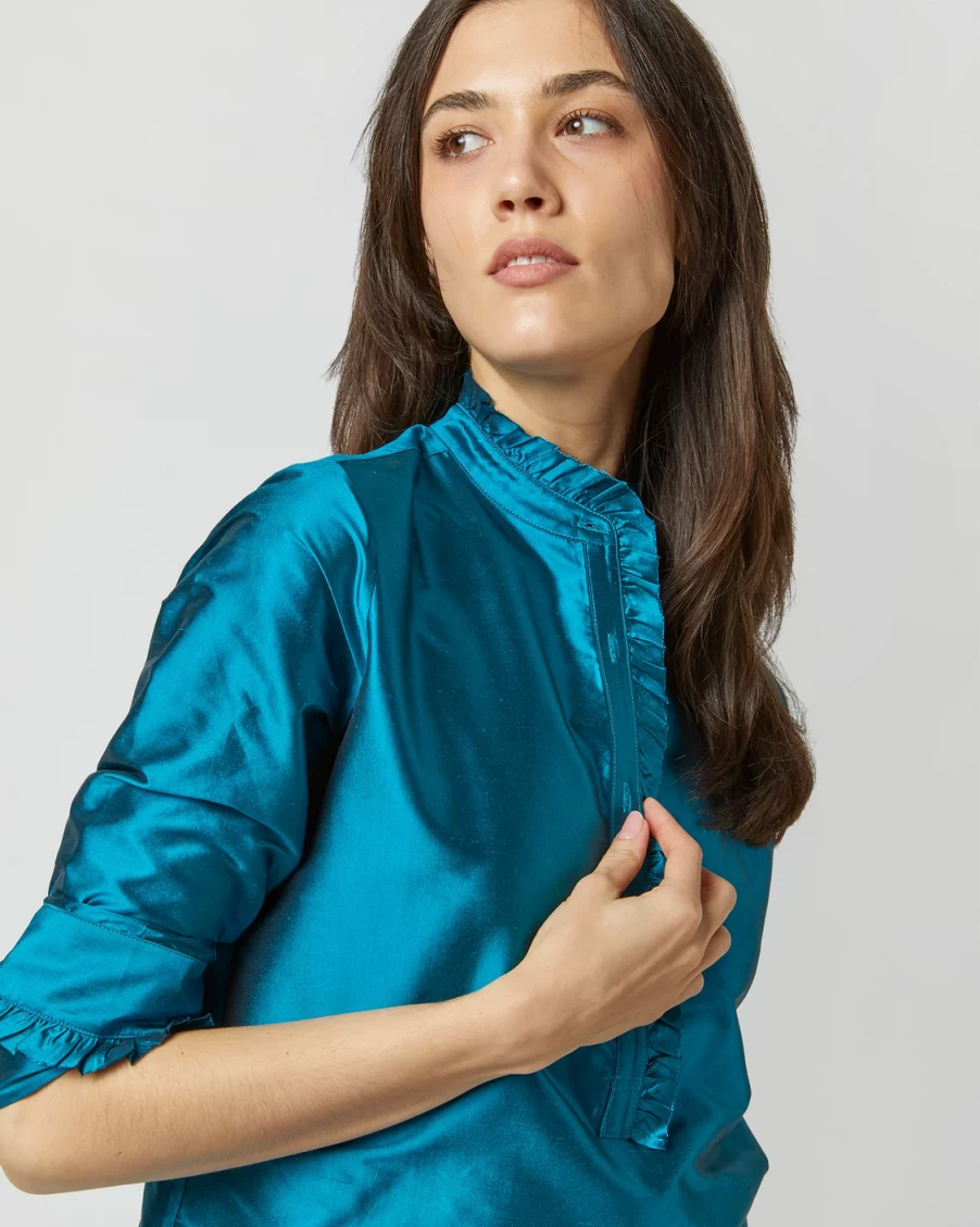 Ann Mashburn Women's Frill Shirt - Elegant Ruffled Blouse for Stylish Outfits