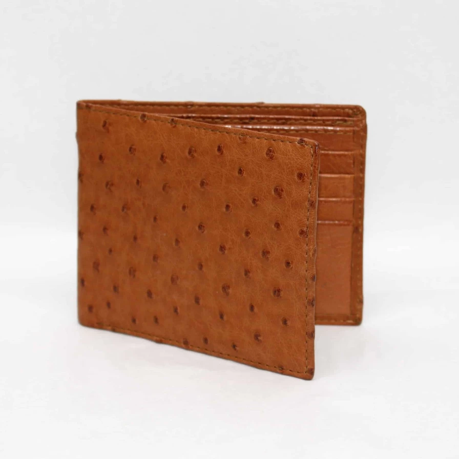 Torino Genuine Ostrich Leather Billfold Wallet for Men - Premium Bifold Wallet
