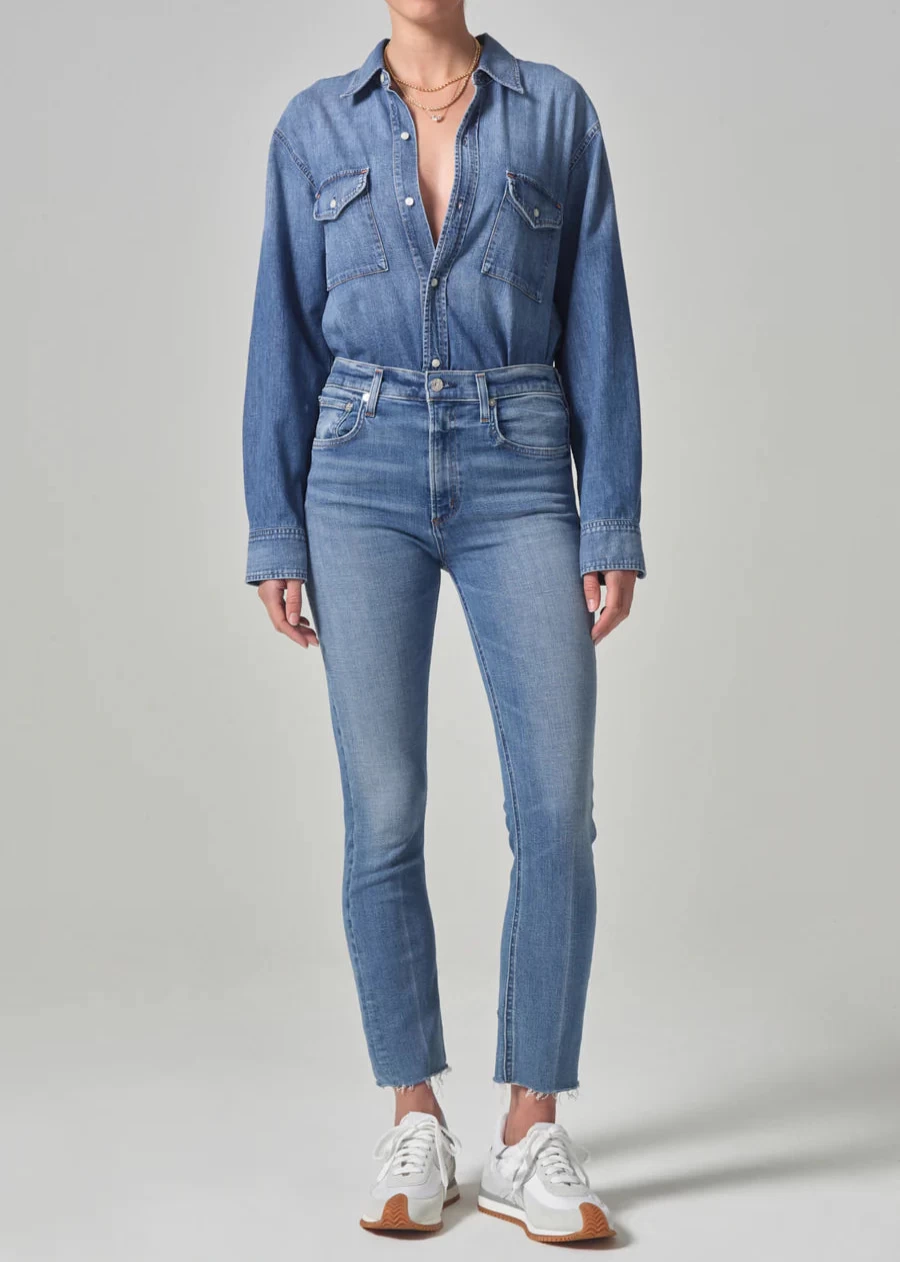 Citizens of Humanity Isola Straight Crop Jeans in Splendor Wash