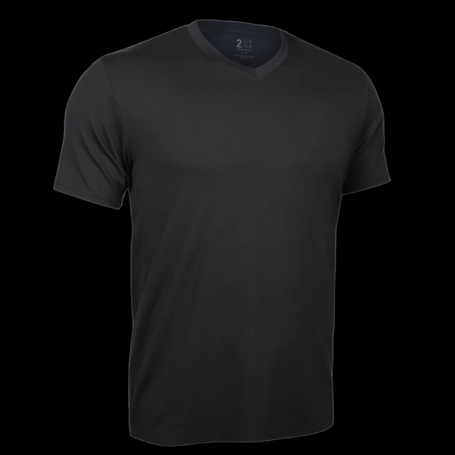 2UNDR Men's V-Neck T-Shirt - Soft Cotton Comfort Fit Tee for Casual Wear