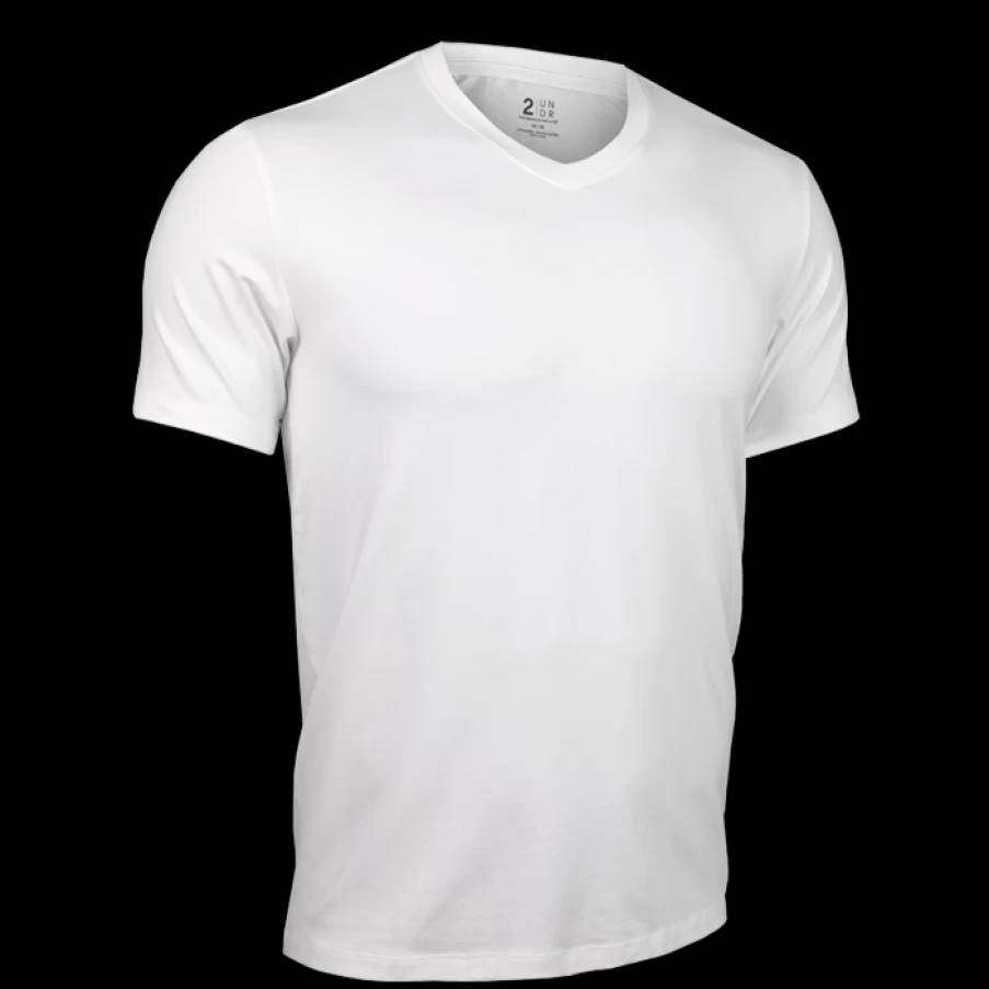 2UNDR Men's V-Neck T-Shirt - Soft Cotton Comfort Fit Tee for Casual Wear