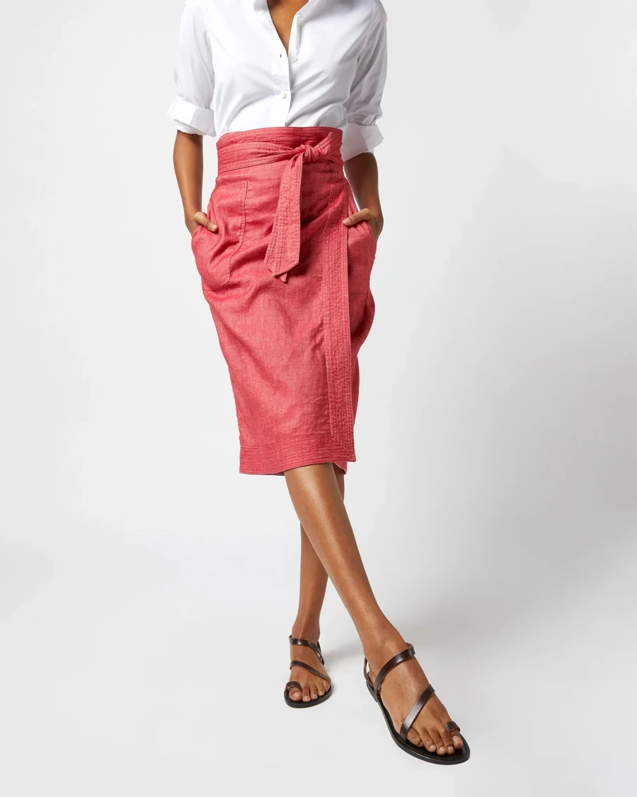 Ann Mashburn Kira Wrap Skirt - Red Women's Fashion Skirt