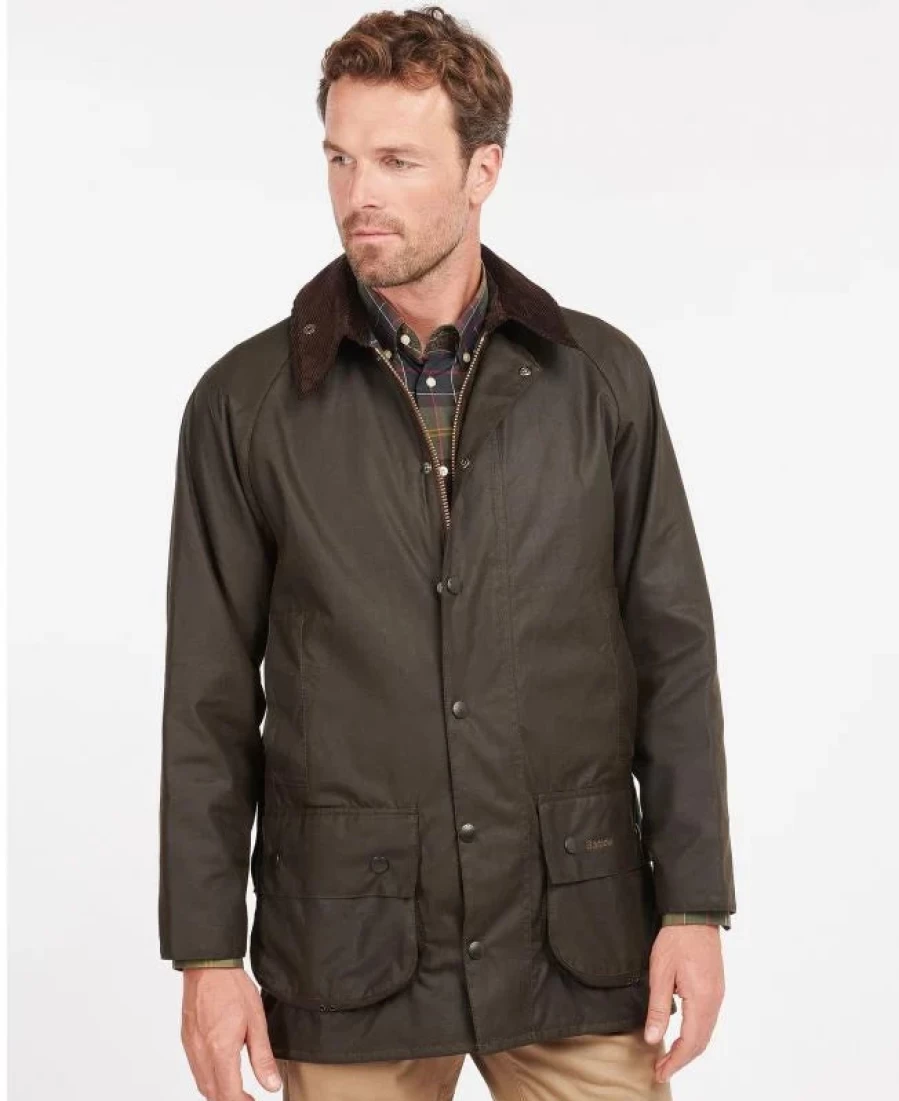 Barbour Olive Classic Beaufort Wax Jacket for Men & Women – Waterproof Outdoor Coat