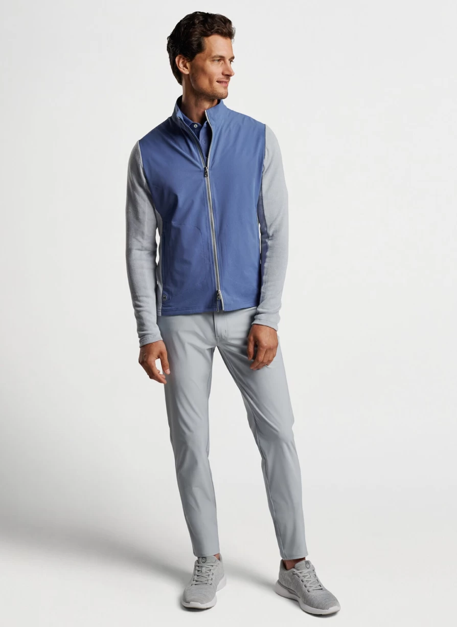 Peter Millar Solstice Performance Hybrid Full-Zip Cardigan - Blue Pearl