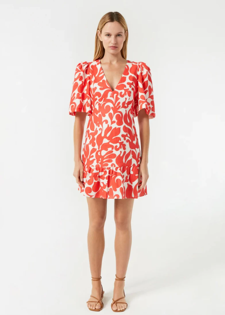 "Rhode Mariana Dress in Red Caspian Lagoon Grande - Elegant Women's Fashion"