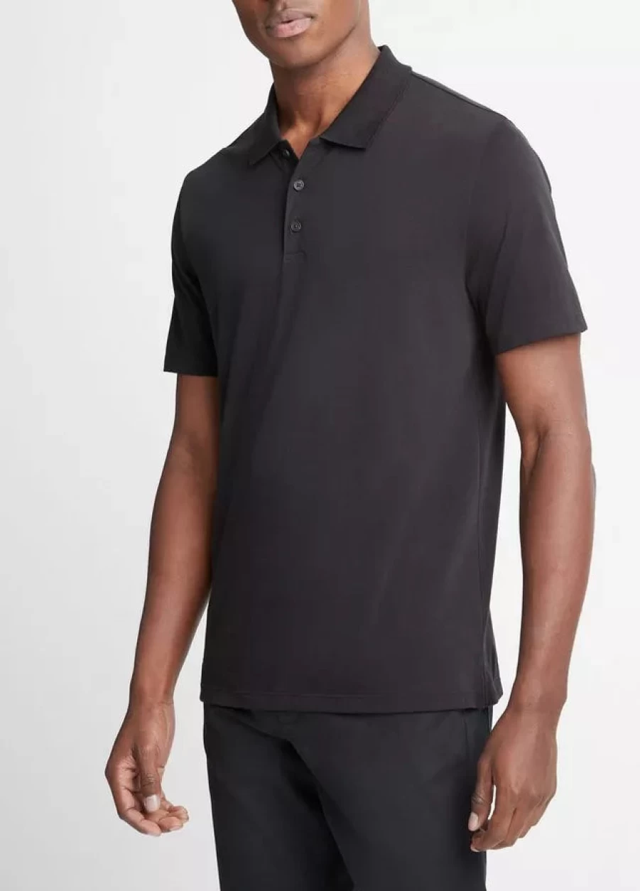 Vince Men's Premium Pima Cotton Short Sleeve Polo Shirt