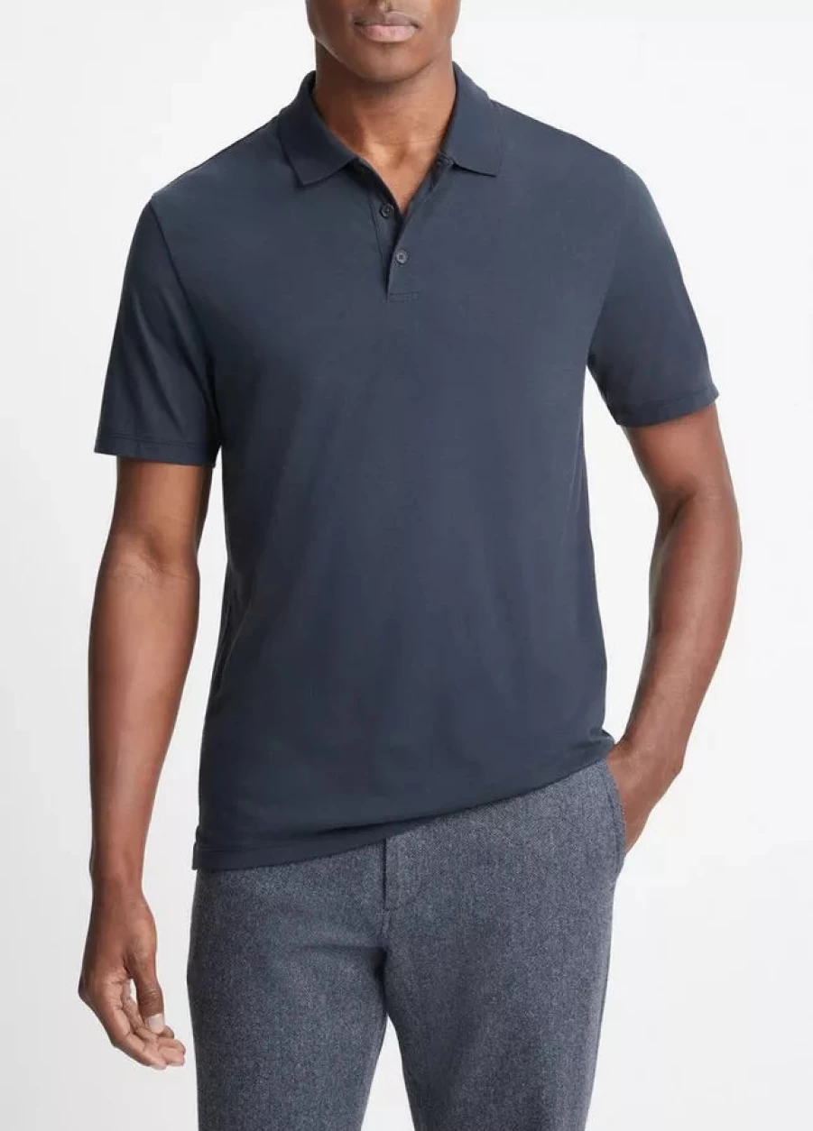 Vince Men's Premium Pima Cotton Short Sleeve Polo Shirt