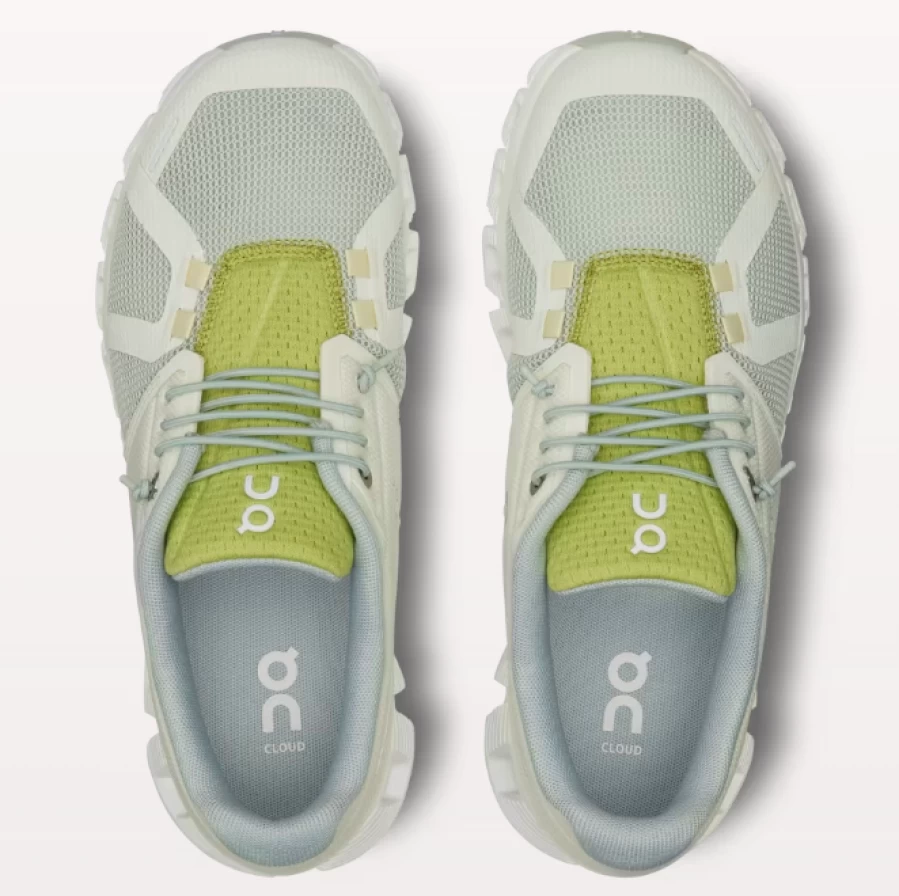 Women's On Cloud 5 Running Shoes - Glacier/Zest Colorway