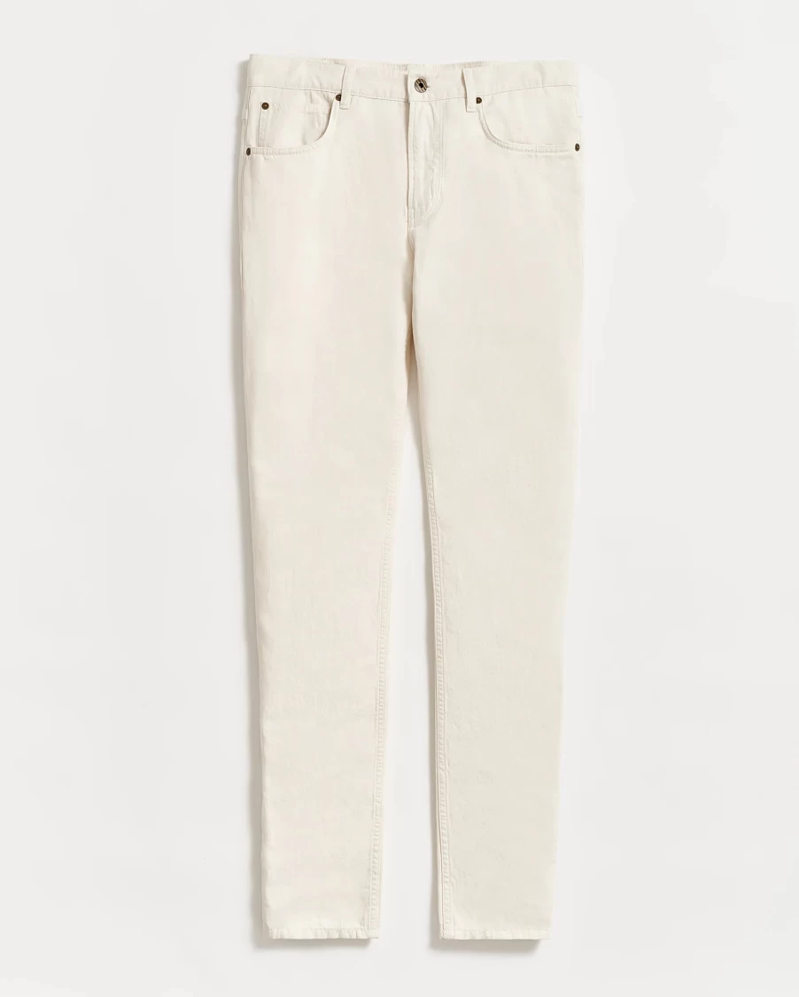 "Billy Reid Men's Cotton Linen Relaxed Fit 5-Pocket Pants for Comfortable Casual Wear"