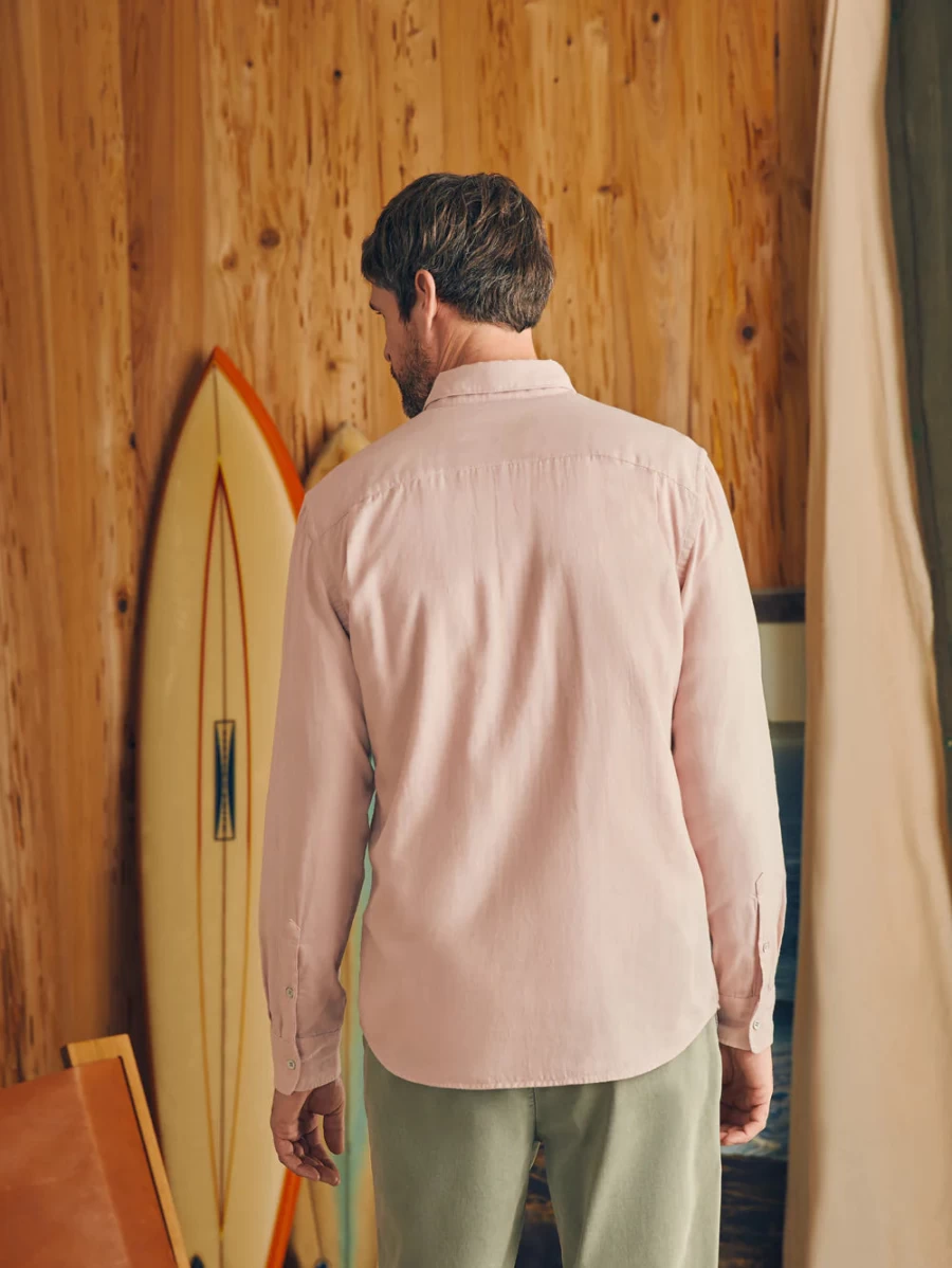 Faherty Men's Sunwashed Chambray Shirt - Lightweight Denim Button-Down for Casual Wear