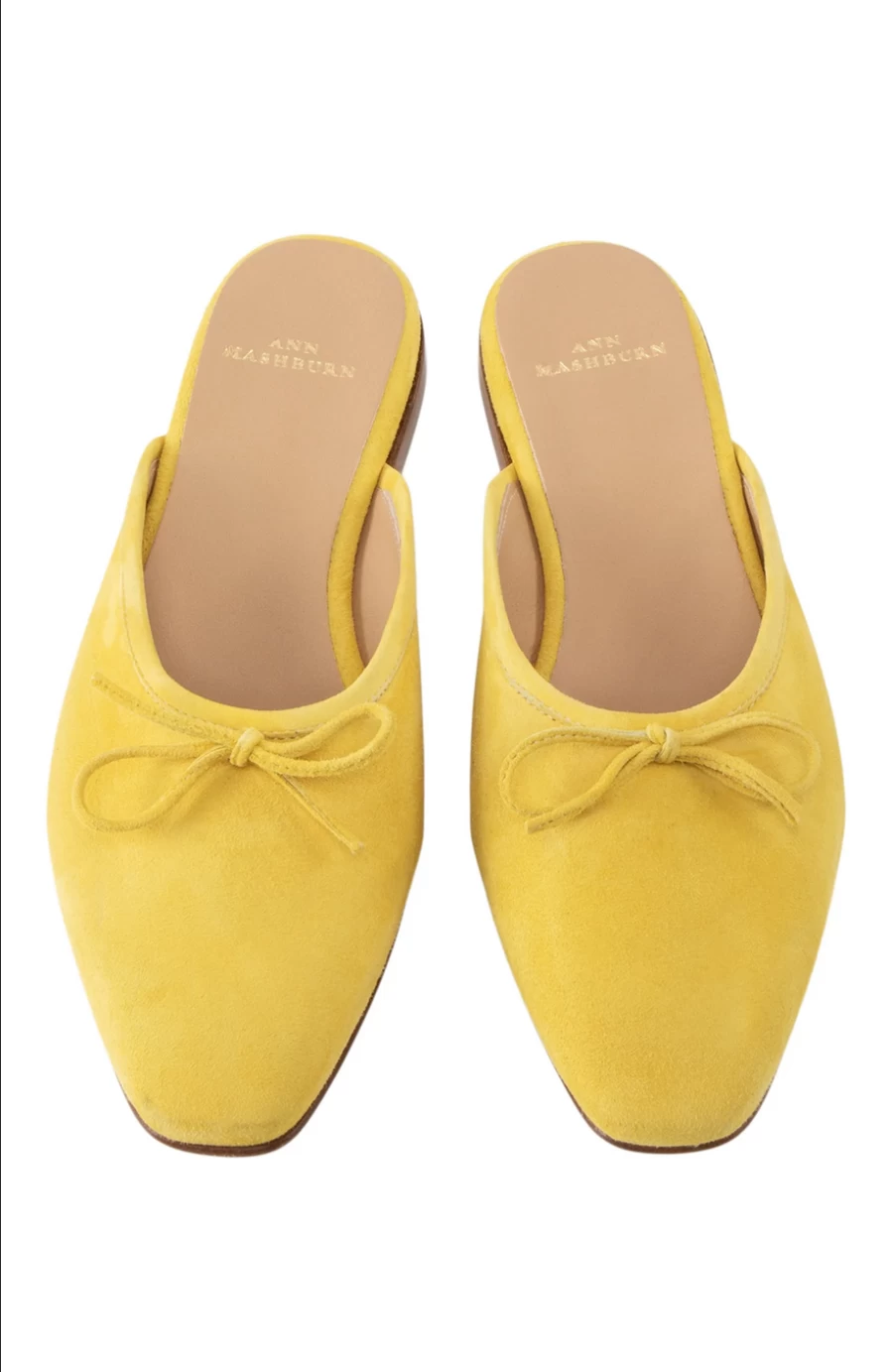 Ann Mashburn Joy Mule Yellow Suede Loafers - Women's Comfortable Slip-On Shoes