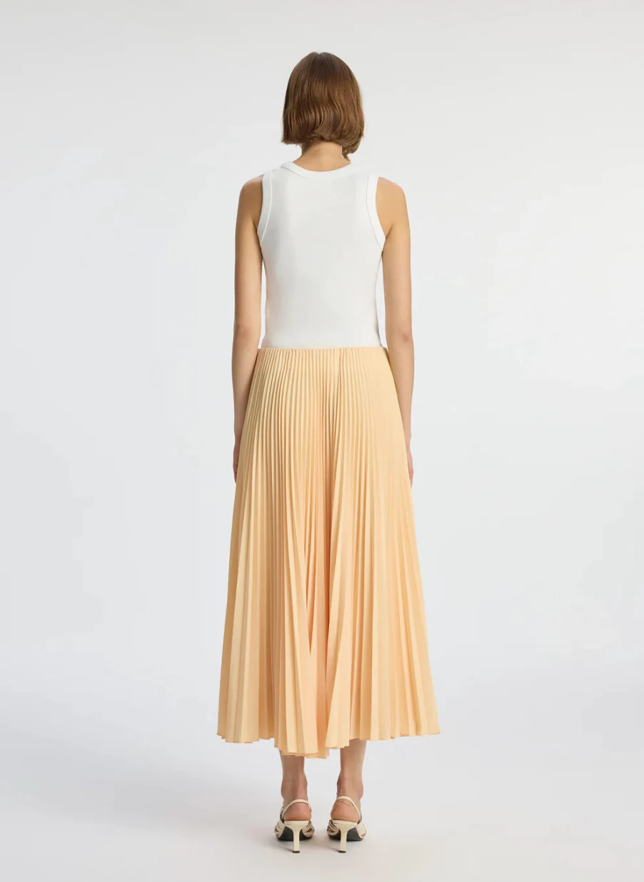 ALC Women's Tatum Skirt in Au Lait - Elegant High-Waisted Midi Length