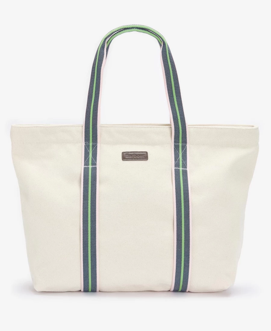 Barbour Ecru Madison Beach Tote Bag - Stylish & Durable Canvas Carryall for Women & Men