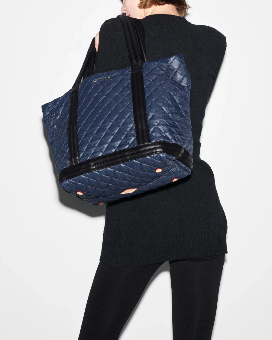 MZ Wallace Medium Empire Tote in Navy & Black - Stylish & Spacious Handbag