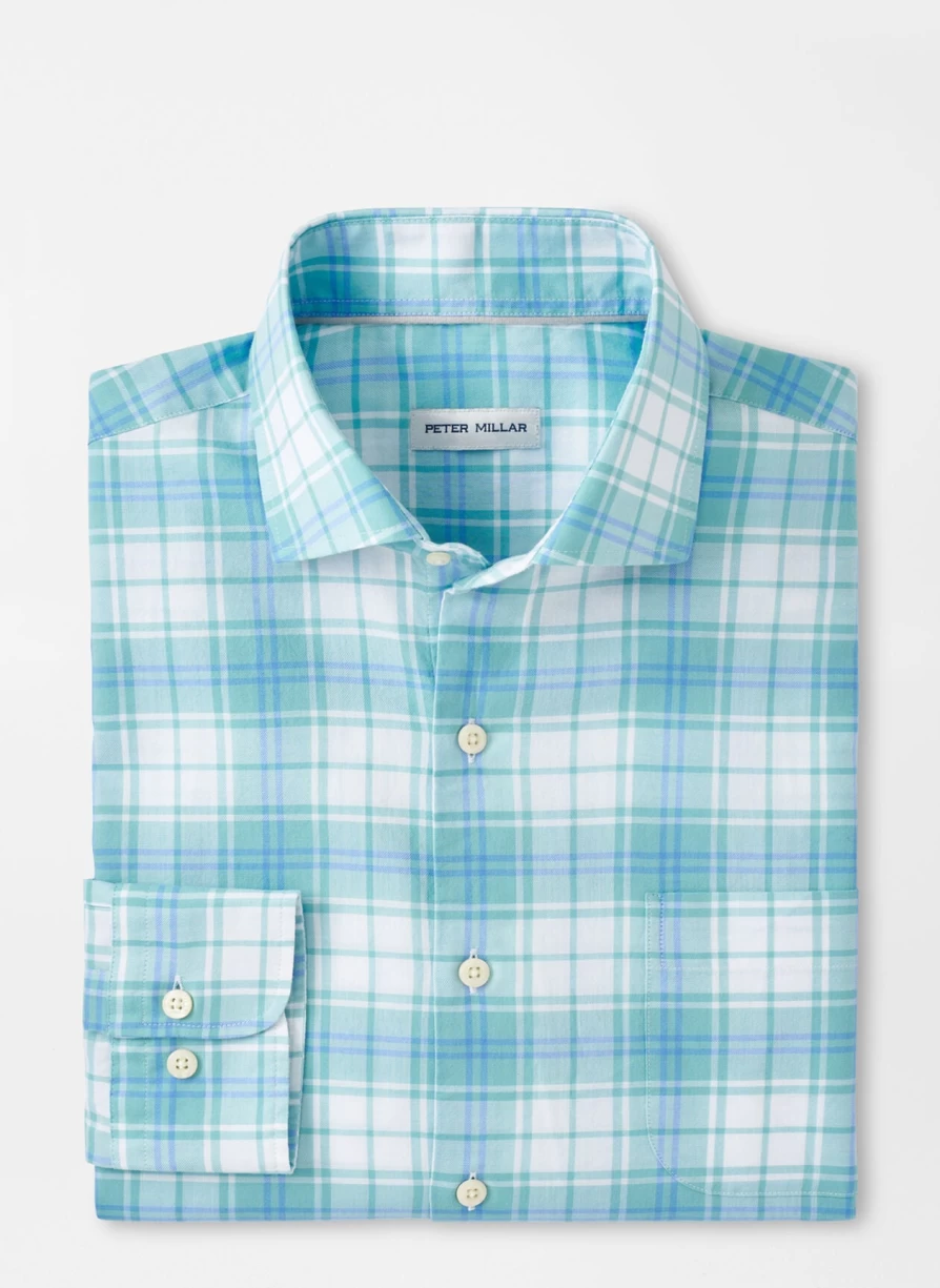 Peter Millar Lynden Summer Sport Shirt - Soft Cotton Cloud Color for Men