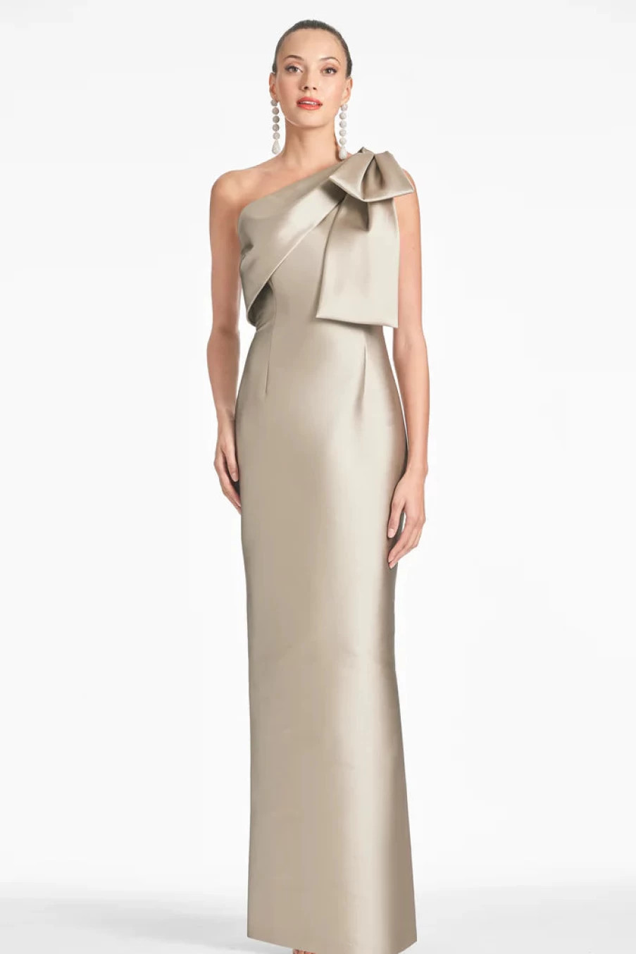 "Sachin & Babi Bonnie Gown in Pewter - Elegant Evening Dress"