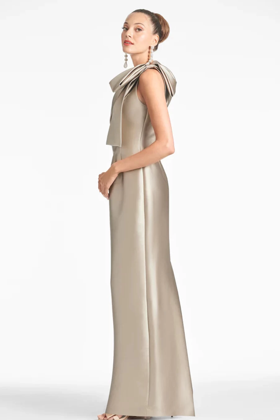 "Sachin & Babi Bonnie Gown in Pewter - Elegant Evening Dress"