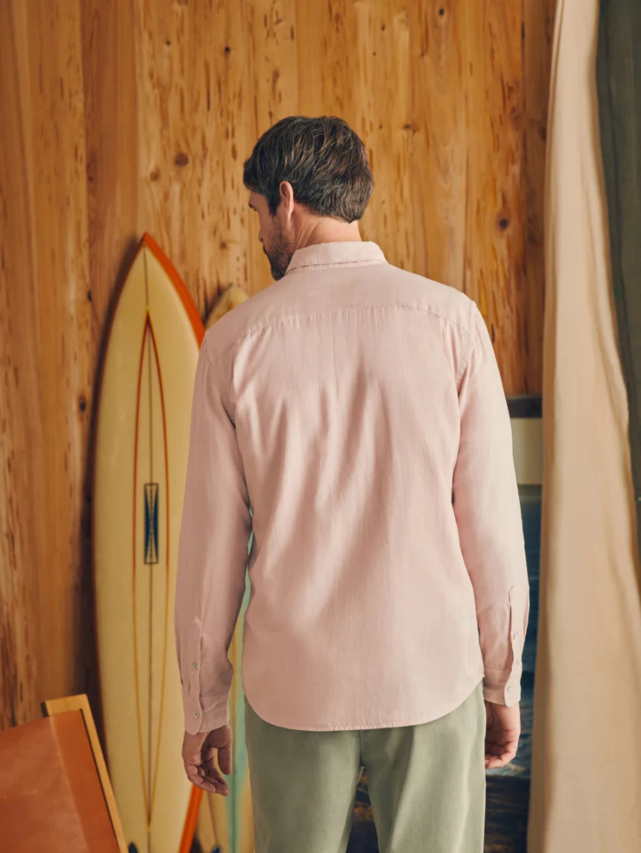 Faherty Men's Sunwashed Chambray Shirt - Lightweight Denim Button-Up for Casual Wear