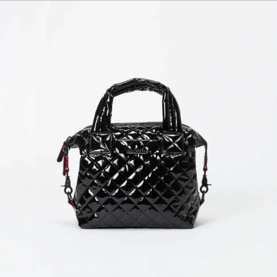 MZ Wallace Small Sutton Deluxe Crossbody Bag in Black Lacquer - Stylish & Compact Handbag